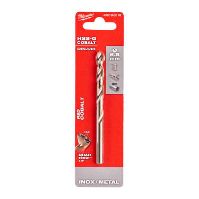 Milwaukee RED Kobalt HSS-G Co Metal Matkap Ucu 6,8 x 109 mm 4932363270 - 1