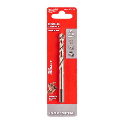 Milwaukee RED Kobalt HSS-G Co Metal Matkap Ucu 7,5 x 109 mm 4932363272 - 1