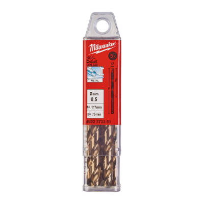 Milwaukee RED Kobalt HSS-G Co Metal Matkap Ucu 8,5 x 117 mm 5'li 4932373351 - 1