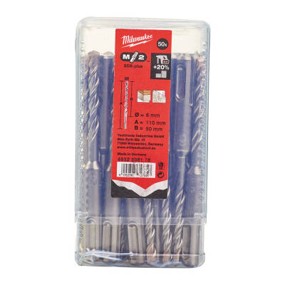 Milwaukee SDS-Plus M2 Beton Matkap Ucu 6 x 110 mm 50'li 4932399178 - 1