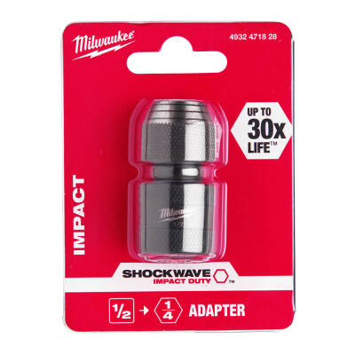 Milwaukee SHOCKWAVE 1/2 inç Kare - 1/4 inç Hex Adaptör 4932471828 - 1
