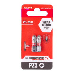 Milwaukee SHOCKWAVE Darbeli Bits Uç PZ3 x 25 mm 2'li 4932430868 - Milwaukee