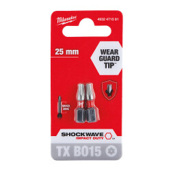 Milwaukee SHOCKWAVE Darbeli Bits Uç TX BO15 x 25 mm 2'li 4932471581 - Milwaukee