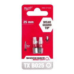 Milwaukee SHOCKWAVE Darbeli Bits Uç TX BO25 x 25 mm 2'li 4932471583 - Milwaukee