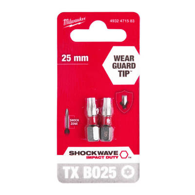 Milwaukee SHOCKWAVE Darbeli Bits Uç TX BO25 x 25 mm 2'li 4932471583 - 1