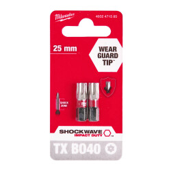 Milwaukee SHOCKWAVE Darbeli Bits Uç TX BO40 x 25 mm 2'li 4932471585 - Milwaukee
