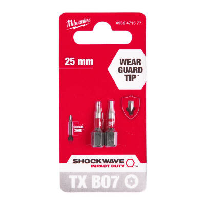 Milwaukee SHOCKWAVE Darbeli Bits Uç TX BO7 x 25 mm 2'li 4932471577 - 1