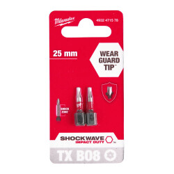 Milwaukee SHOCKWAVE Darbeli Bits Uç TX BO8 x 25 mm 2'li 4932471578 - Milwaukee