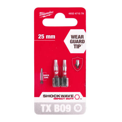 Milwaukee SHOCKWAVE Darbeli Bits Uç TX BO9 x 25 mm 2'li 4932471579 - 1