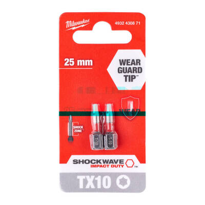 Milwaukee SHOCKWAVE Darbeli Bits Uç TX10 x 25 mm 2'li 4932430871 - 1