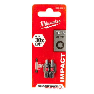 Milwaukee SHOCKWAVE Darbeli Bits Uç TX15 x 25 mm 2'li 4932430872 - 1