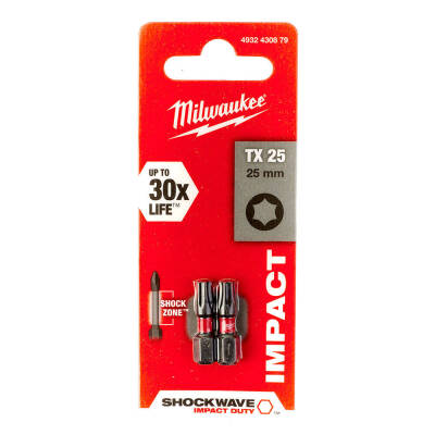 Milwaukee SHOCKWAVE Darbeli Bits Uç TX25 x 25 mm 2'li 4932430879 - 1