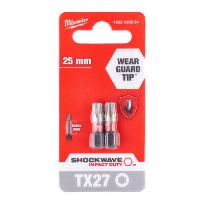 Milwaukee SHOCKWAVE Darbeli Bits Uç TX27 x 25 mm 2'li 4932430884 - 1