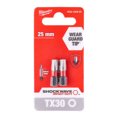 Milwaukee SHOCKWAVE Darbeli Bits Uç TX30 x 25 mm 2'li 4932430885 - 1