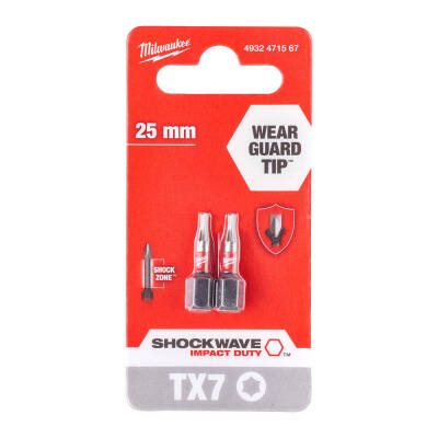 Milwaukee SHOCKWAVE Darbeli Bits Uç TX7 x 25 mm 2'li 4932471567 - 1