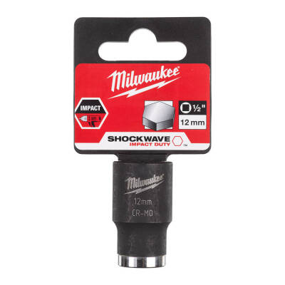Milwaukee SHOCKWAVE Darbeli Lokma 1/2 inç 12 mm Kısa 4932478037 - 1