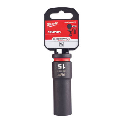 Milwaukee SHOCKWAVE Darbeli Lokma 1/2 inç 15 mm Derin 4932480333 - 1