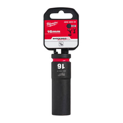 Milwaukee SHOCKWAVE Darbeli Lokma 1/2 inç 16 mm Derin 4932480334 - 1
