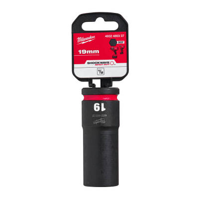 Milwaukee SHOCKWAVE Darbeli Lokma 1/2 inç 19 mm Derin 4932480337 - 1