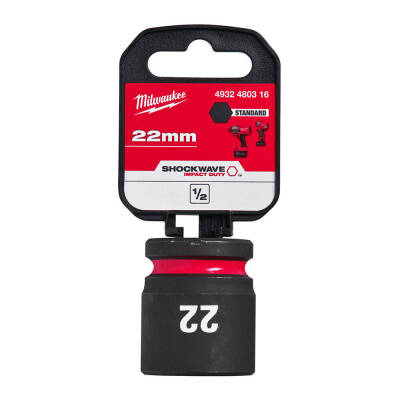 Milwaukee SHOCKWAVE Darbeli Lokma 1/2 inç 22 mm Kısa 4932480316 - 1
