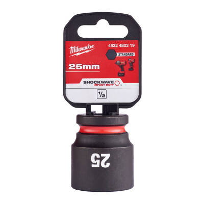 Milwaukee SHOCKWAVE Darbeli Lokma 1/2 inç 25 mm Kısa 4932480319 - 1