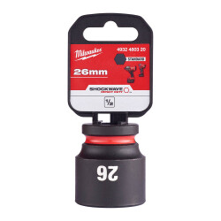Milwaukee SHOCKWAVE Darbeli Lokma 1/2 inç 26 mm Kısa 4932480320 - Milwaukee