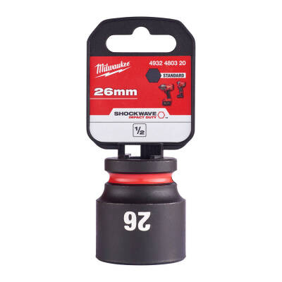 Milwaukee SHOCKWAVE Darbeli Lokma 1/2 inç 26 mm Kısa 4932480320 - 1