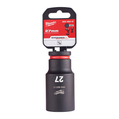 Milwaukee SHOCKWAVE Darbeli Lokma 1/2 inç 27 mm Derin 4932480345 - 1