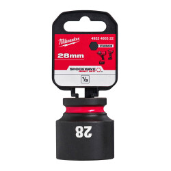 Milwaukee SHOCKWAVE Darbeli Lokma 1/2 inç 28 mm Kısa 4932480322 - Milwaukee