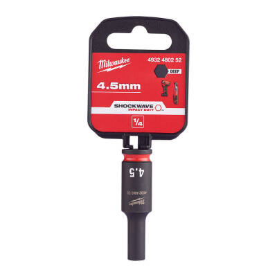 Milwaukee SHOCKWAVE Darbeli Lokma 1/4 inç 4,5 mm Derin 4932480252 - 1