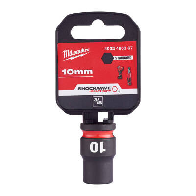 Milwaukee SHOCKWAVE Darbeli Lokma 3/8 inç 10 mm Kısa 4932480267 - 1