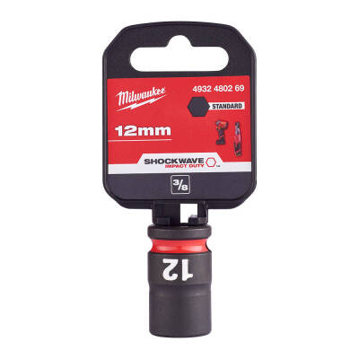 Milwaukee SHOCKWAVE Darbeli Lokma 3/8 inç 12 mm Kısa 4932480269 - 1
