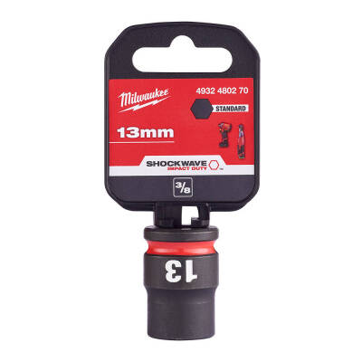 Milwaukee SHOCKWAVE Darbeli Lokma 3/8 inç 13 mm Kısa 4932480270 - 1