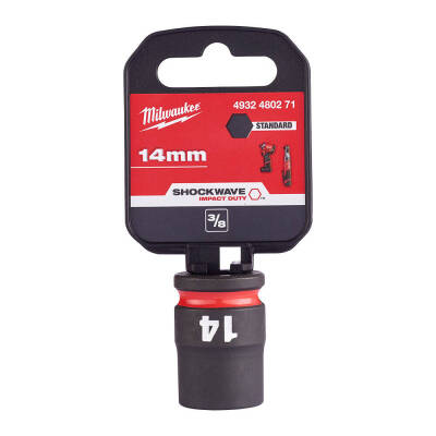 Milwaukee SHOCKWAVE Darbeli Lokma 3/8 inç 14 mm Kısa 4932480271 - 1