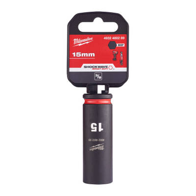 Milwaukee SHOCKWAVE Darbeli Lokma 3/8 inç 15 mm Derin 4932480289 - 1