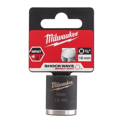 Milwaukee SHOCKWAVE Darbeli Lokma 3/8 inç 16 mm Kısa 4932478015 - 1