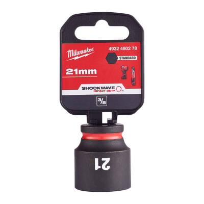 Milwaukee SHOCKWAVE Darbeli Lokma 3/8 inç 21 mm Kısa 4932480278 - 1