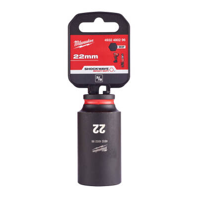 Milwaukee SHOCKWAVE Darbeli Lokma 3/8 inç 22 mm Derin 4932480296 - 1