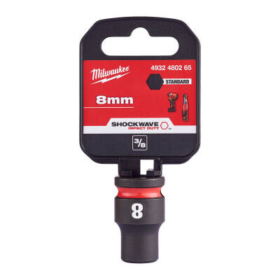 Milwaukee SHOCKWAVE Darbeli Lokma 3/8 inç 8 mm Kısa 4932480265 - 1