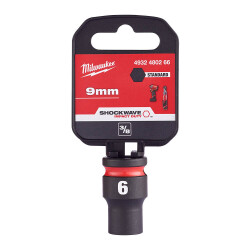 Milwaukee SHOCKWAVE Darbeli Lokma 3/8 inç 9 mm Kısa 4932480266 - Milwaukee