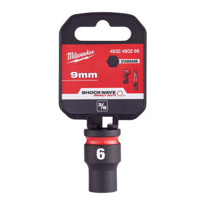 Milwaukee SHOCKWAVE Darbeli Lokma 3/8 inç 9 mm Kısa 4932480266 - 1