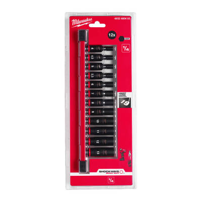 Milwaukee SHOCKWAVE Darbeli Lokma Seti 1/4 inç 12 Parça 4932480453 - 2