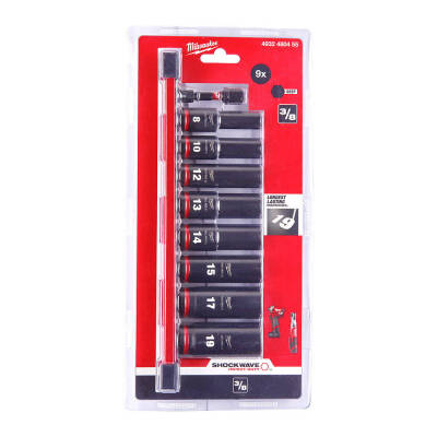 Milwaukee SHOCKWAVE Darbeli Lokma Seti 3/8 inç 9 Parça 4932480455 - 1