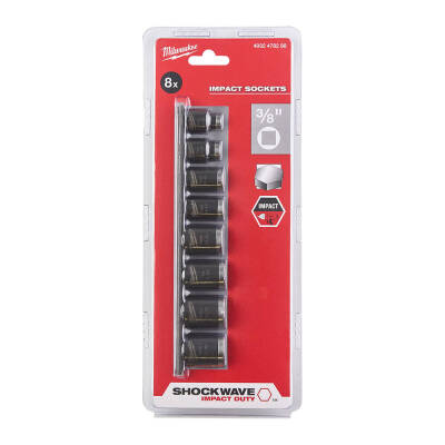 Milwaukee SHOCKWAVE Darbeli Lokma Seti 3/8 inç Kısa 8 Parça 4932478288 - 2