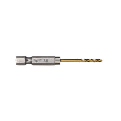Milwaukee SHOCKWAVE HSS-G TiN Hex Metal Matkap Ucu 2,5 x 62 mm 10'lu 4932478175 - 1