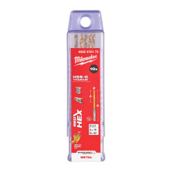 Milwaukee SHOCKWAVE HSS-G TiN Hex Metal Matkap Ucu 2,5 x 62 mm 10'lu 4932478175 - 2