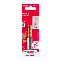 Milwaukee SHOCKWAVE HSS-G TiN Hex Metal Matkap Ucu 3 x 65 mm 2'li 48894763 - Milwaukee