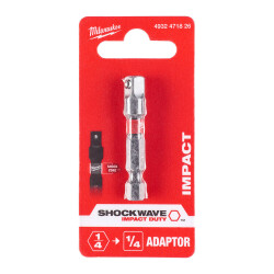 Milwaukee SHOCKWAVE Lokma Adaptörü 1/4 Hex - 1/4 inç Kare 4932471826 - Milwaukee