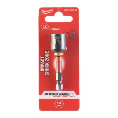 Milwaukee SHOCKWAVE Manyetik Lokma Uç 13 mm x 65 mm 1/4 Hex 4932492443 - 1