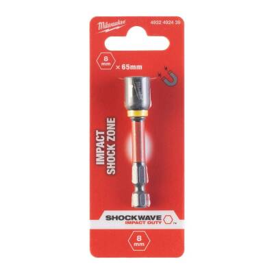Milwaukee SHOCKWAVE Manyetik Lokma Uç 8 mm x 65 mm 1/4 Hex 4932492439 - 1